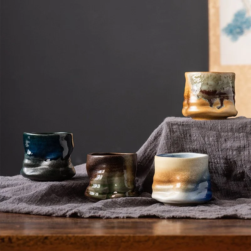 Handcrafted Retro Ceramic Coffee Mug – 200ml Vintage Pottery Cup
