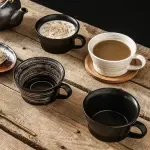 Sleek Japanese-Style Ceramic Coffee Mug 12 oz with Handle