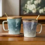 Retro Porcelain Ceramic Mug Set – Vintage Coffee & Tea Cups (2pcs)
