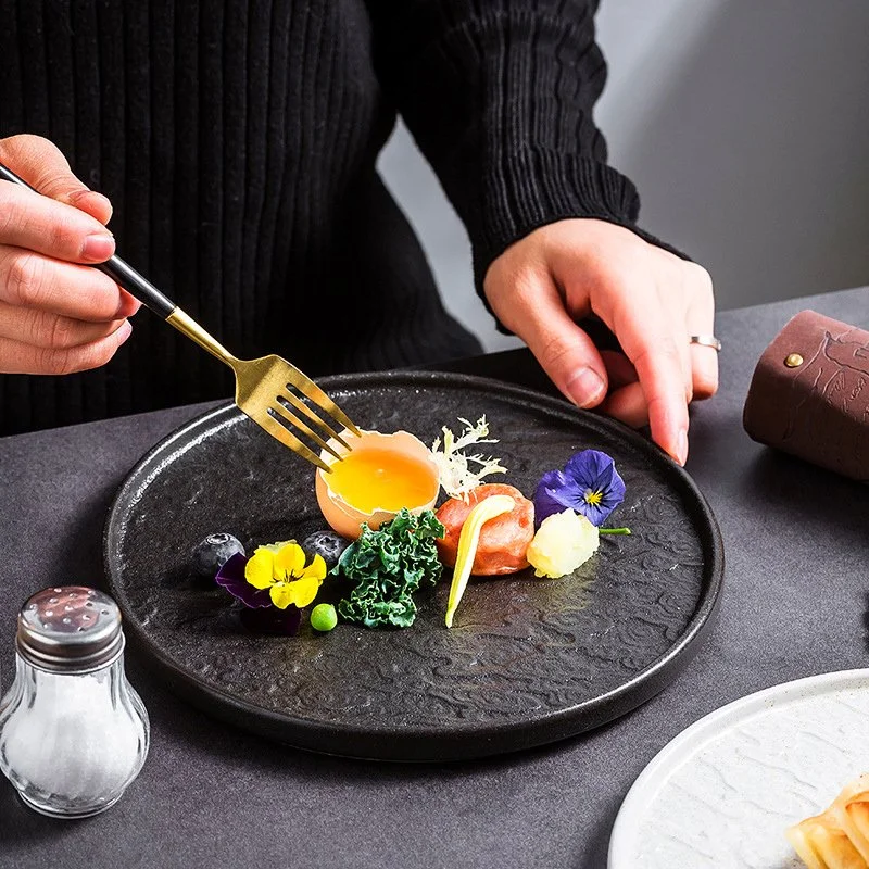 Elegant Scratch-Resistant European Ceramic Steak & Pasta Plate
