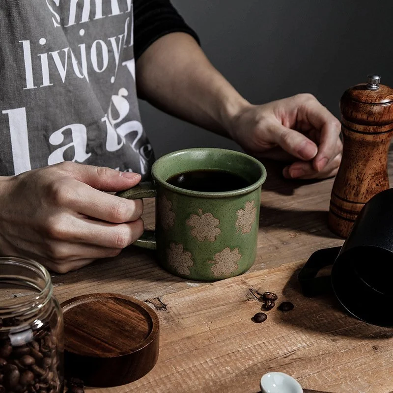 Sesame Glaze Retro Stoneware Coffee Mug