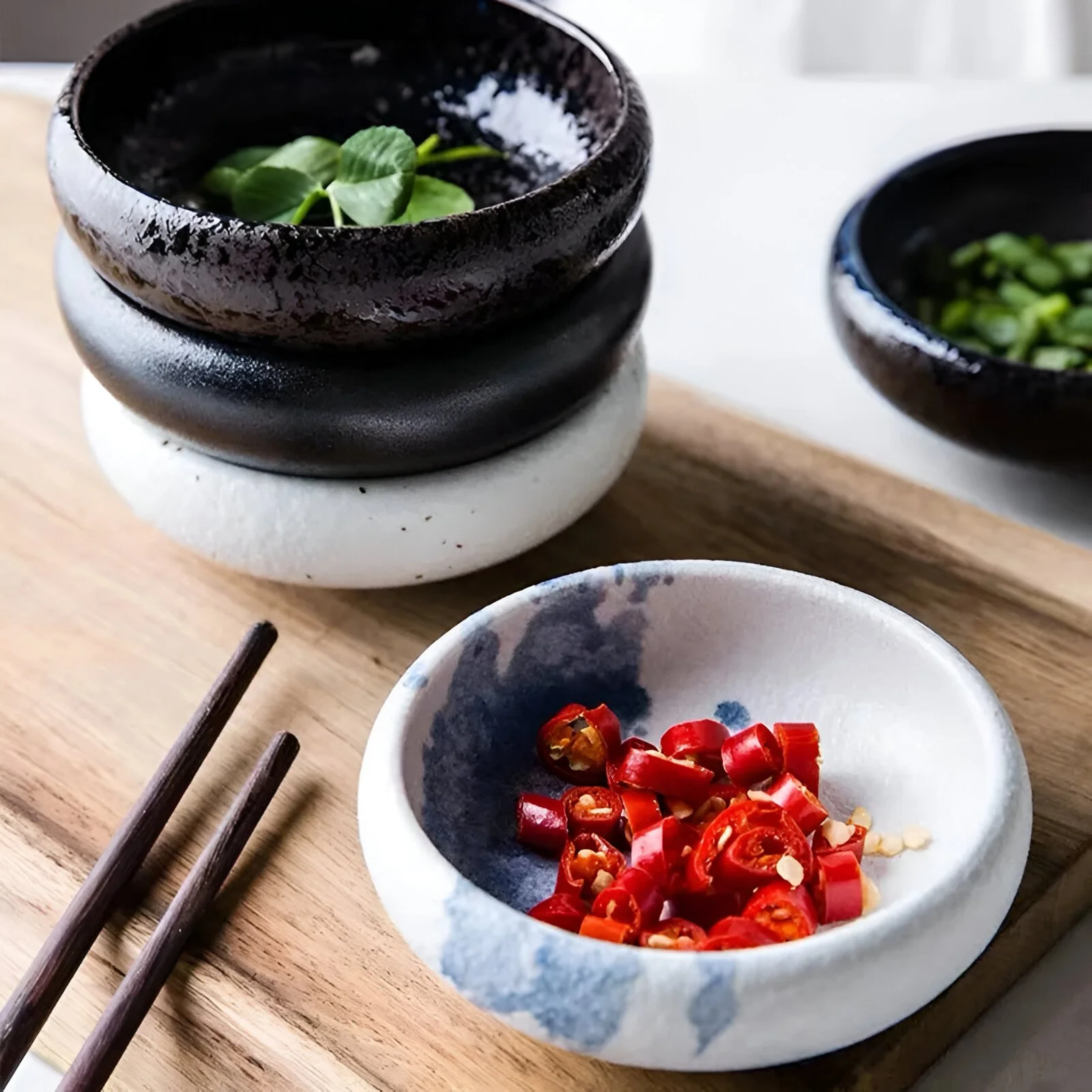 Elegant Japanese Round Ceramic Sauce Dish – Small Seasoning Bowl