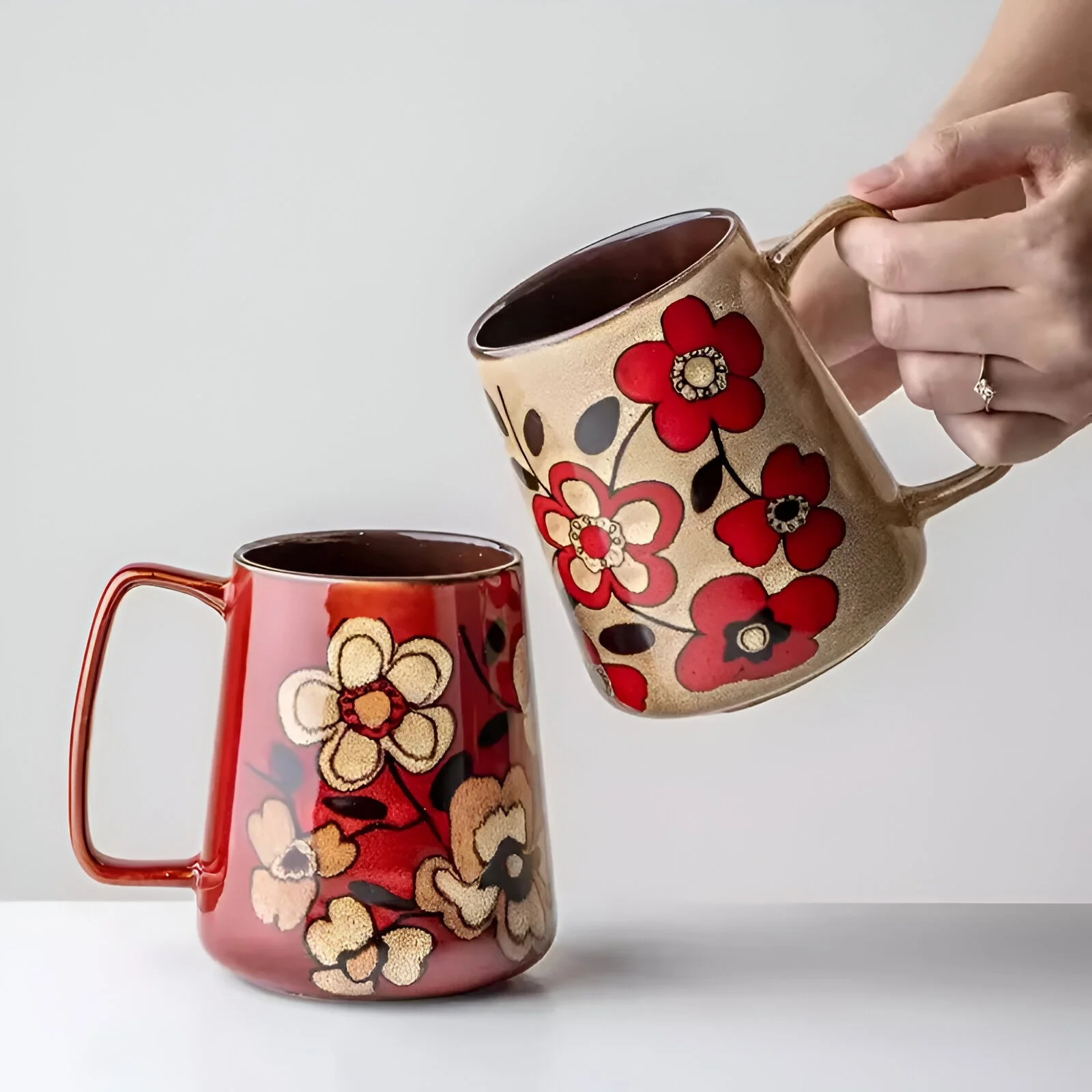 780ml Cute Ceramic Mug with Spoon – Insulated Breakfast Cereal, Coffee & Tea Cup