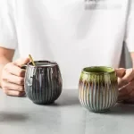 500ml Retro Ceramic Coffee Mug - Large Capacity Breakfast & Cereal Milk Cup