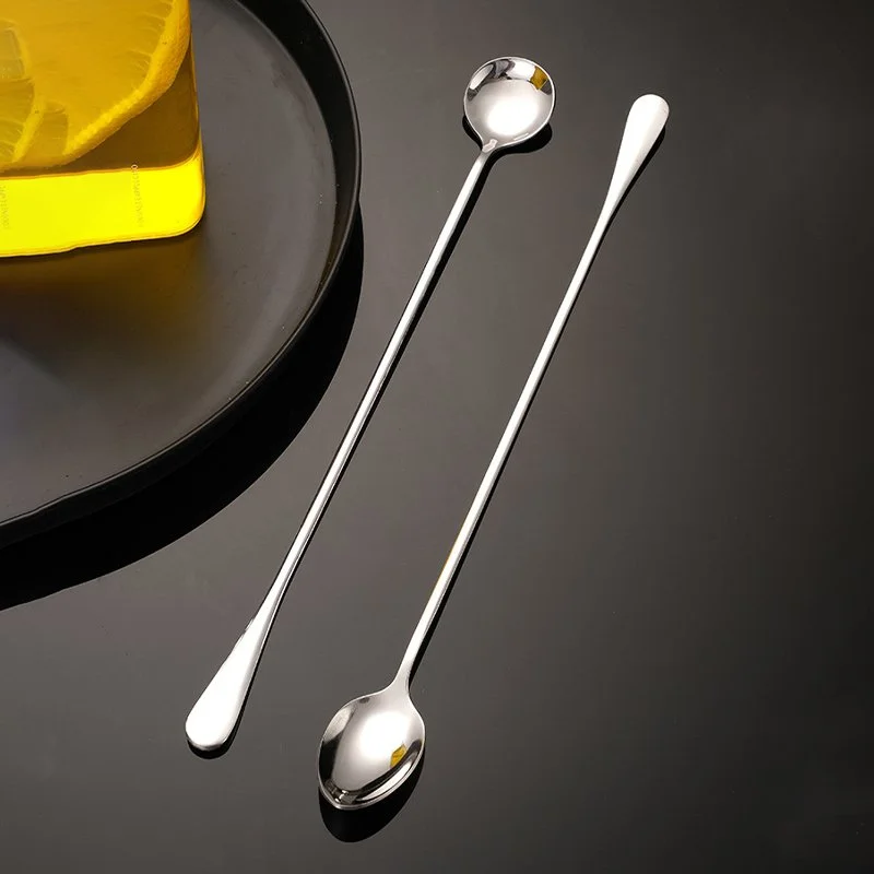 304 Stainless Steel Long Handle Spoons for Coffee, Ice Cream, and Cocktails