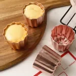 4pcs Non-stick Carbon Steel Cake Molds - French Style Pudding & Chocolate Baking Mould