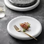 Modern Ceramic Steak & Sushi Plate – Minimalist Round Dining Plate