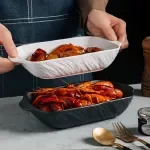 Frosted Ceramic Rectangular Baking Dish with Handles