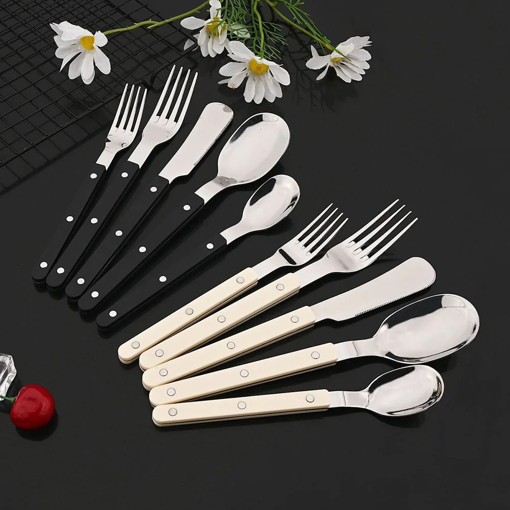 Colorful 16-Piece Stainless Steel Cutlery Set with Acrylic Handles