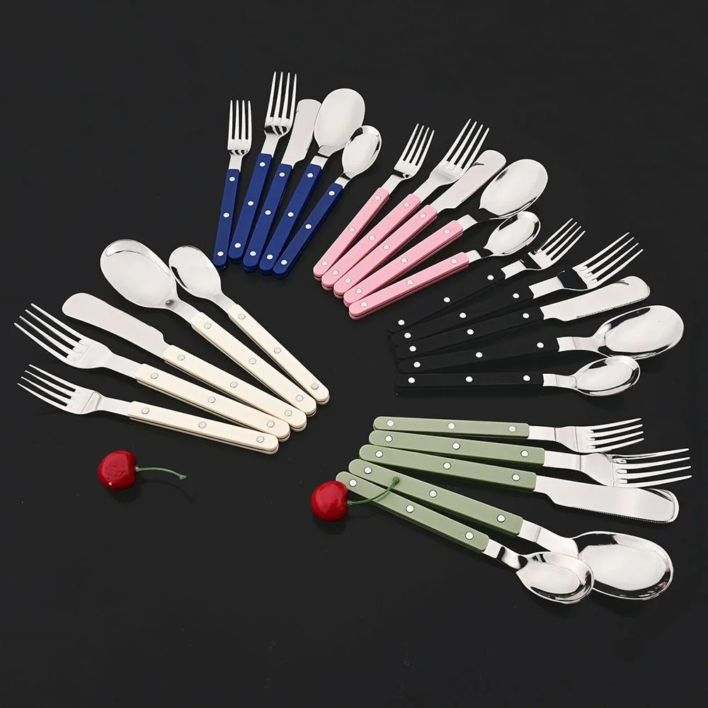 20Pcs Stainless Steel Cutlery Set with Acrylic Handle