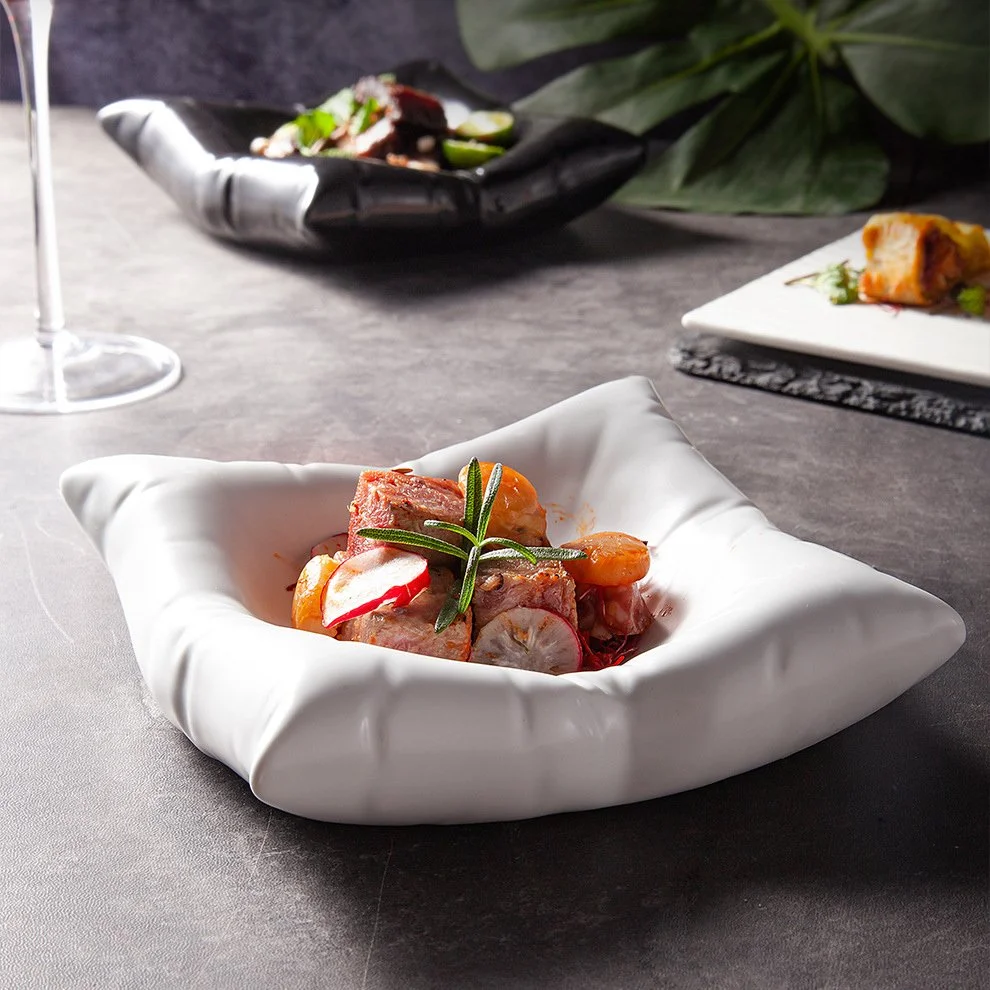 Minimalist White Square Ceramic Plate for Modern Dining