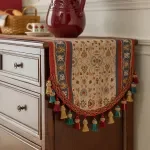 Luxury European Jacquard Embroidered Table Runner – Modern Retro Elegance