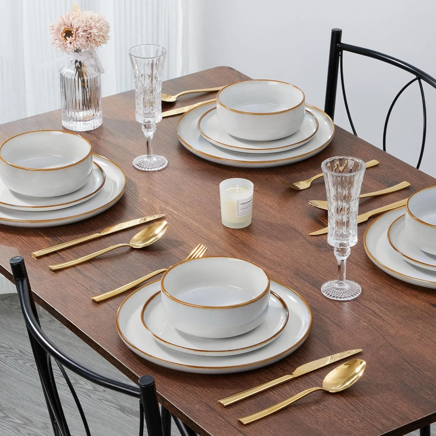 12-Piece Stoneware Dinnerware Set for 4