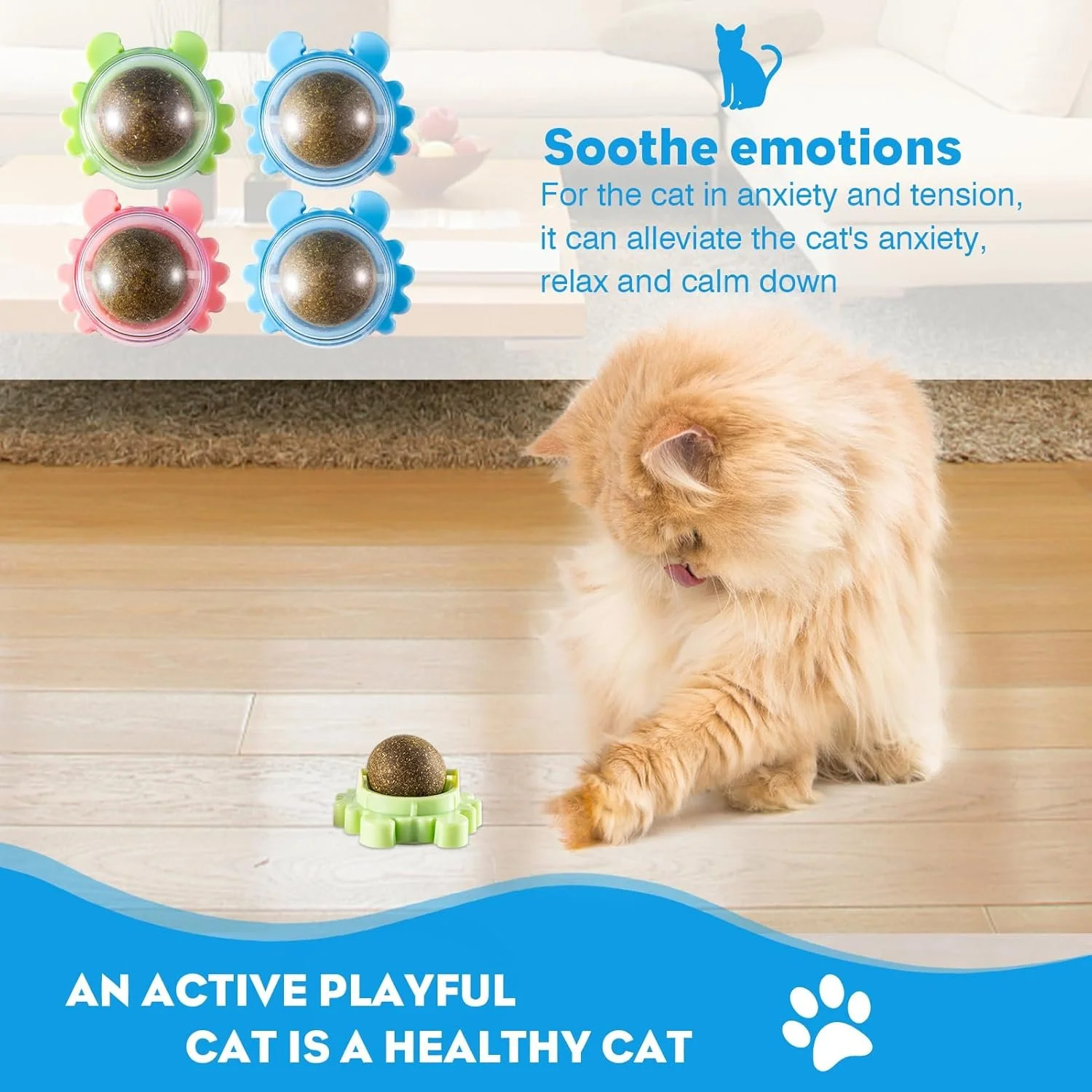 Natural Catnip Wall Ball Toy for Cats