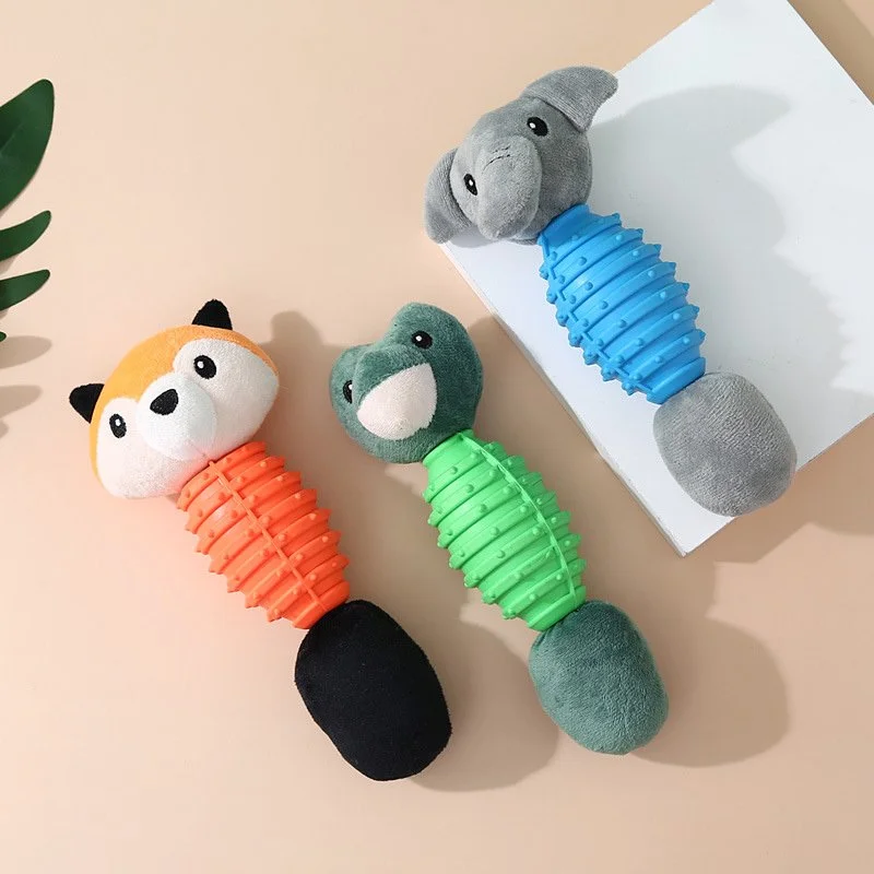 Interactive Squeaky Plush Dog Chew Toy