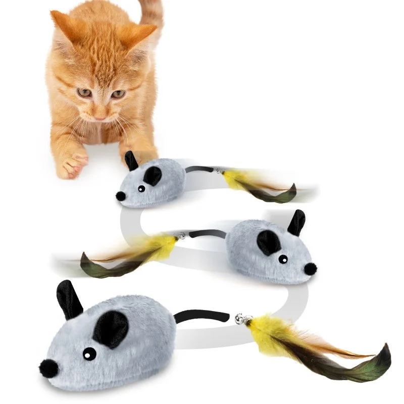Automatic Moving Cat Toy with Squeaky Mouse and Motion Sensor for Indoor Play