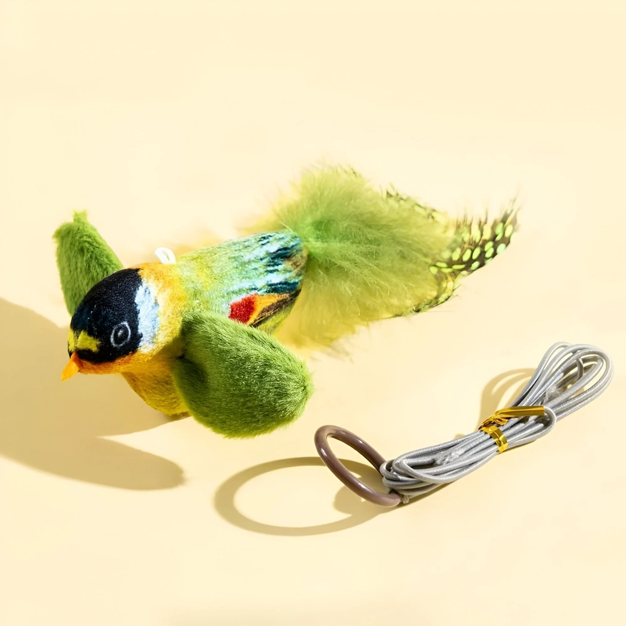 Interactive Chirping Bird Cat Toy Touch-Activated Plush Sound Toy for Indoor Cats