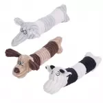 Fun Corduroy Animal Chew Toy for Dogs – Plush Squeaky Training Toy