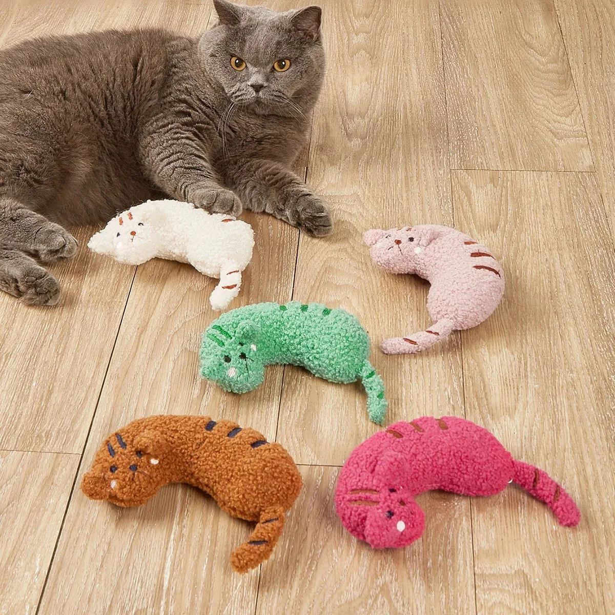 Interactive Kitten-Shaped Cat Toy – Soft Bite-Resistant BB Squeak Play Pal