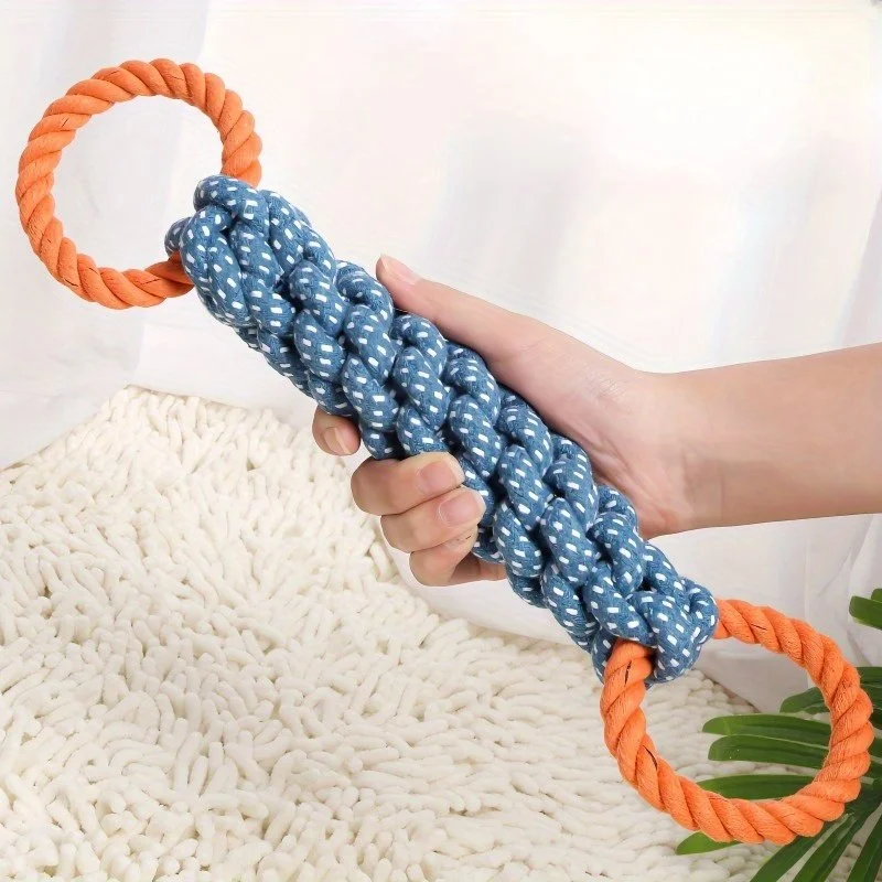Bite-Resistant Corn Cob Double Ring Dog Chew Toy for Dental Health & Anxiety Relief