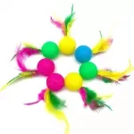 10pcs Interactive Feathered Cat Toy Balls – Fun Plastic Golf Ball Kit for Kittens