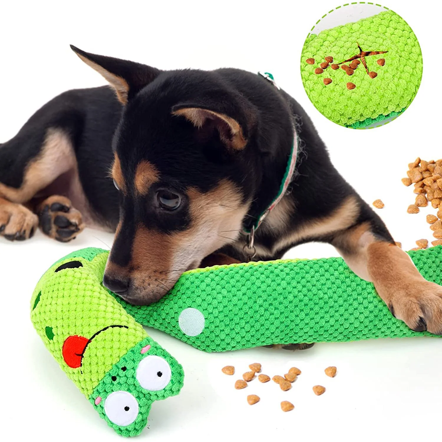 Dog Snuffle Snake Mat with Squeakers – Slow Feeder & Foraging Training Toy