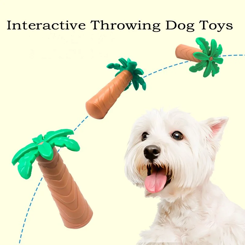 Rubber Coconut Tree Dog Chew Toy for Teeth Cleaning