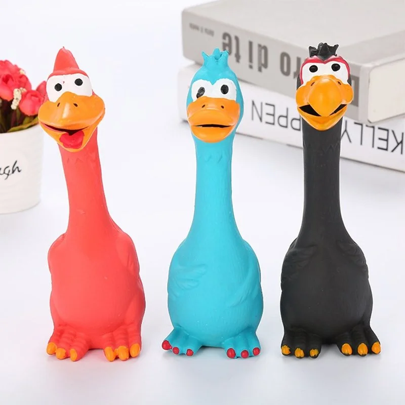 Latex Screaming Chicken Dog Toy – Durable, Chew-Resistant & Fun