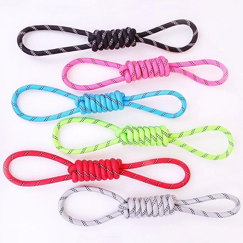 Reflective Cotton Rope Dog Toy for Chewing and Training