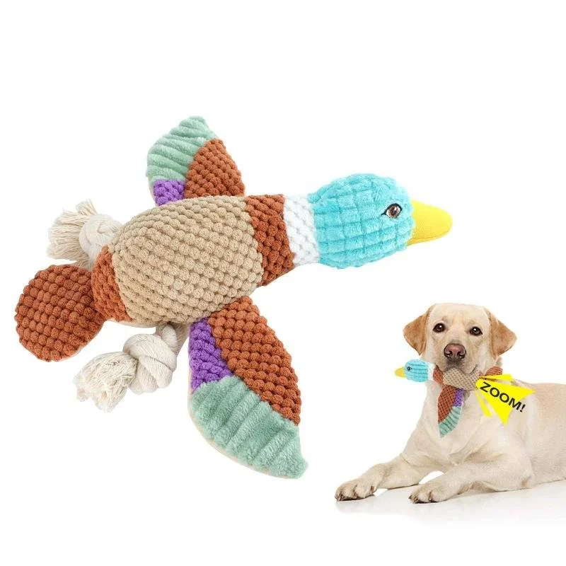 Cute Duck Plush Toy with Squeak for Dogs