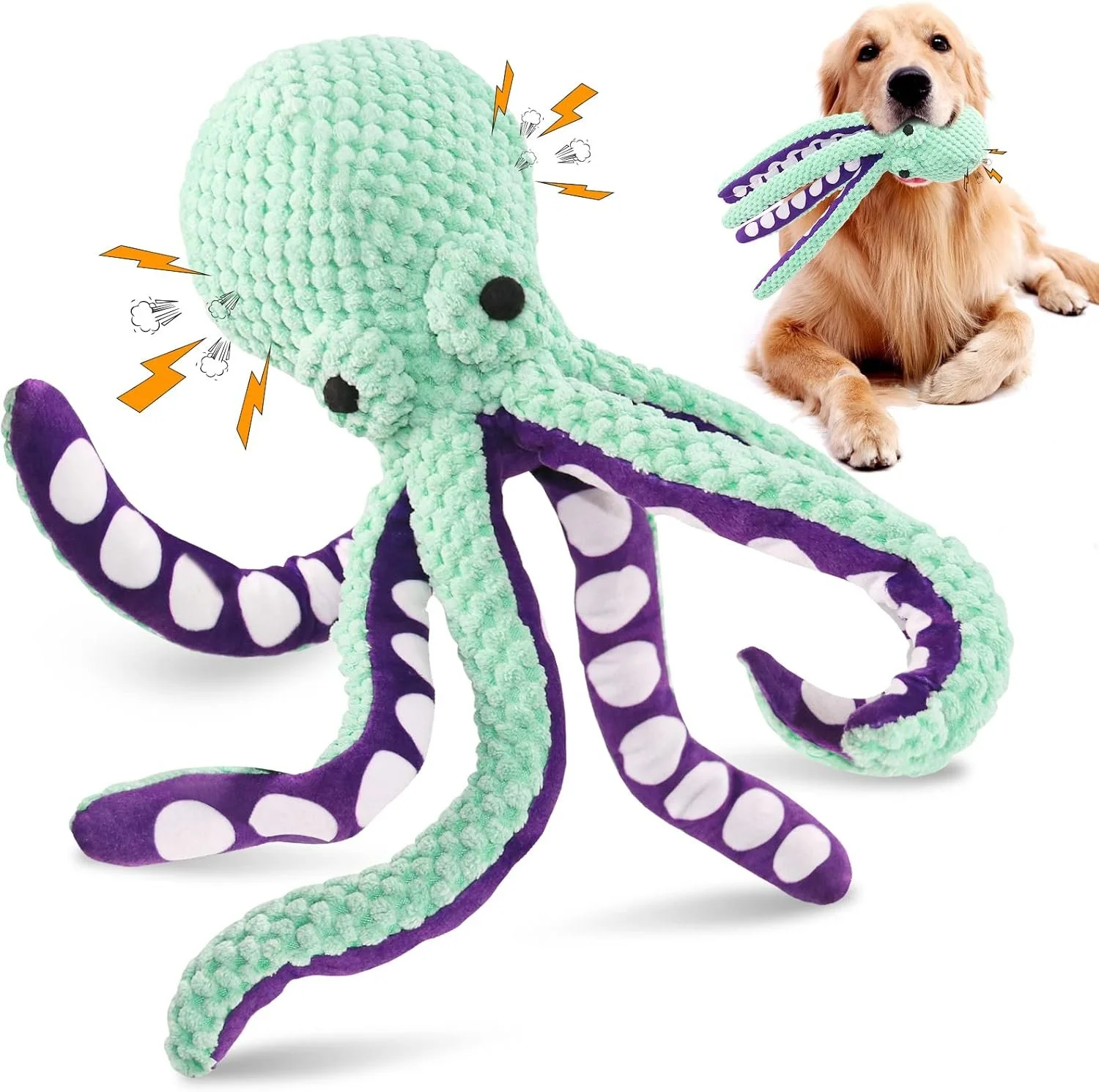 Large Plush Squeaky Dog Toy for Chewing, Fetch & Cuddling - Soft Durable Fabric