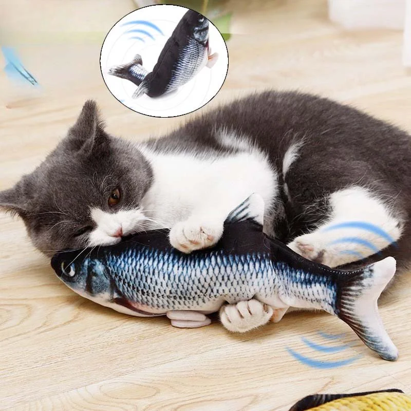 Interactive USB Cat Toy Fish Plush - Durable, Electric Chew Toy for Kittens