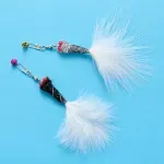 Interactive Cat Teaser Wand with Feather & Insect Attachments - 2pcs