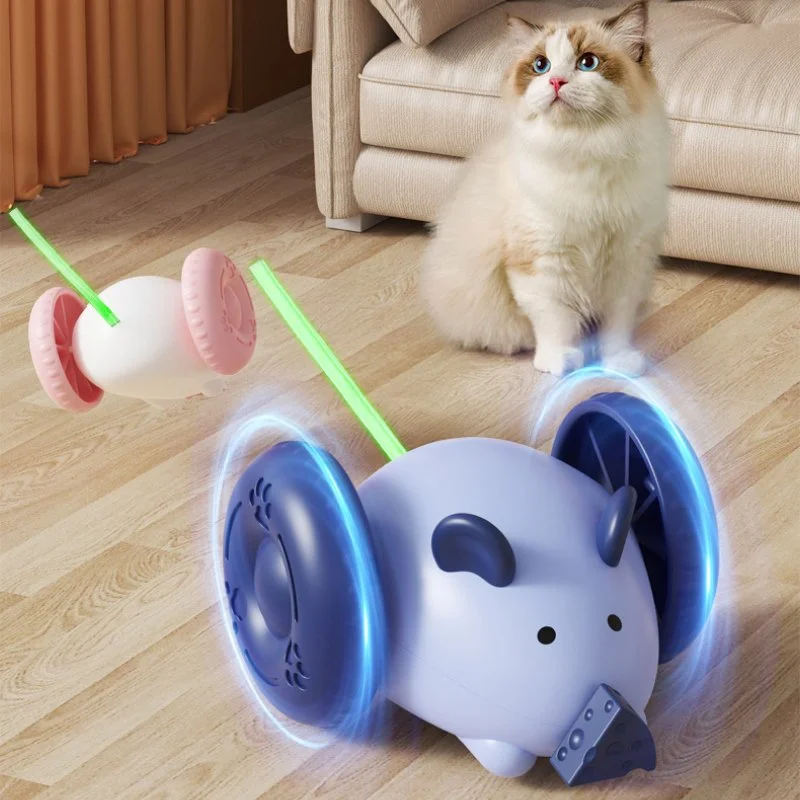 Smart Electric Cat Mouse Toy with Obstacle Avoidance