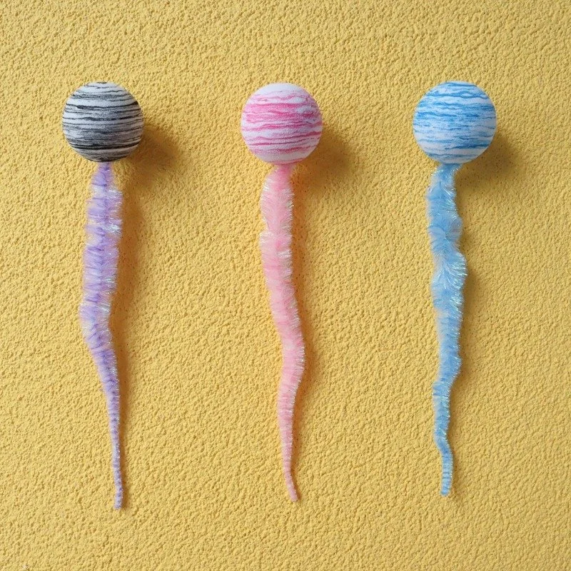 Interactive Colorful Bouncing Worm Toy for Cats - Fun Cat Accessory