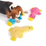 Colorful Duck Plush Squeaky Dog Toy – Interactive Pet Play