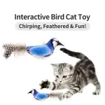 Interactive Chirping Bird Feather Cat Toy