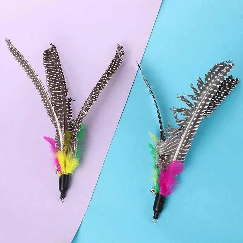 Interactive Cat Feather Fishing Rod Toy with Bell – Replacement Head