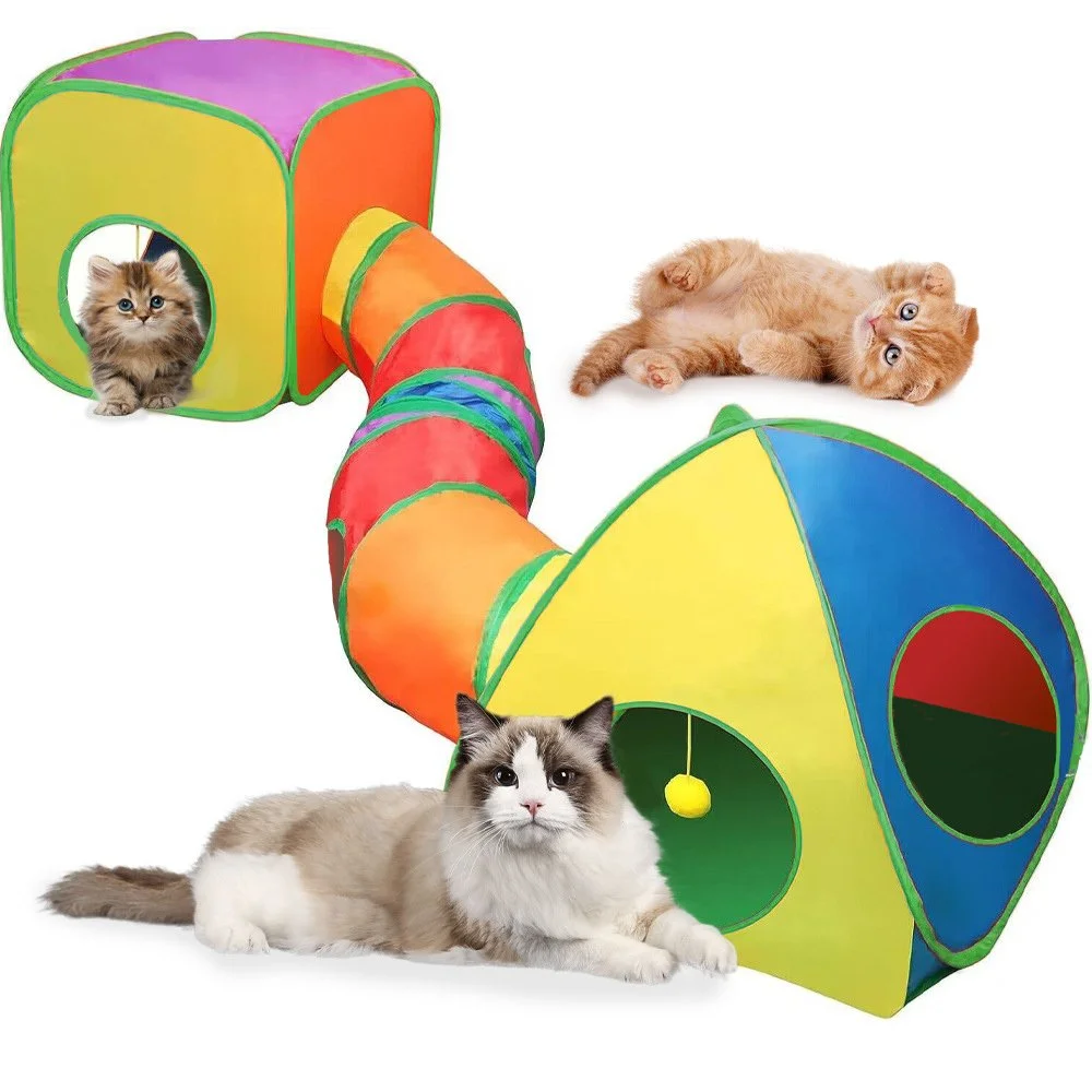 Foldable Cat Tunnel Toy for Indoor Play and Exercise