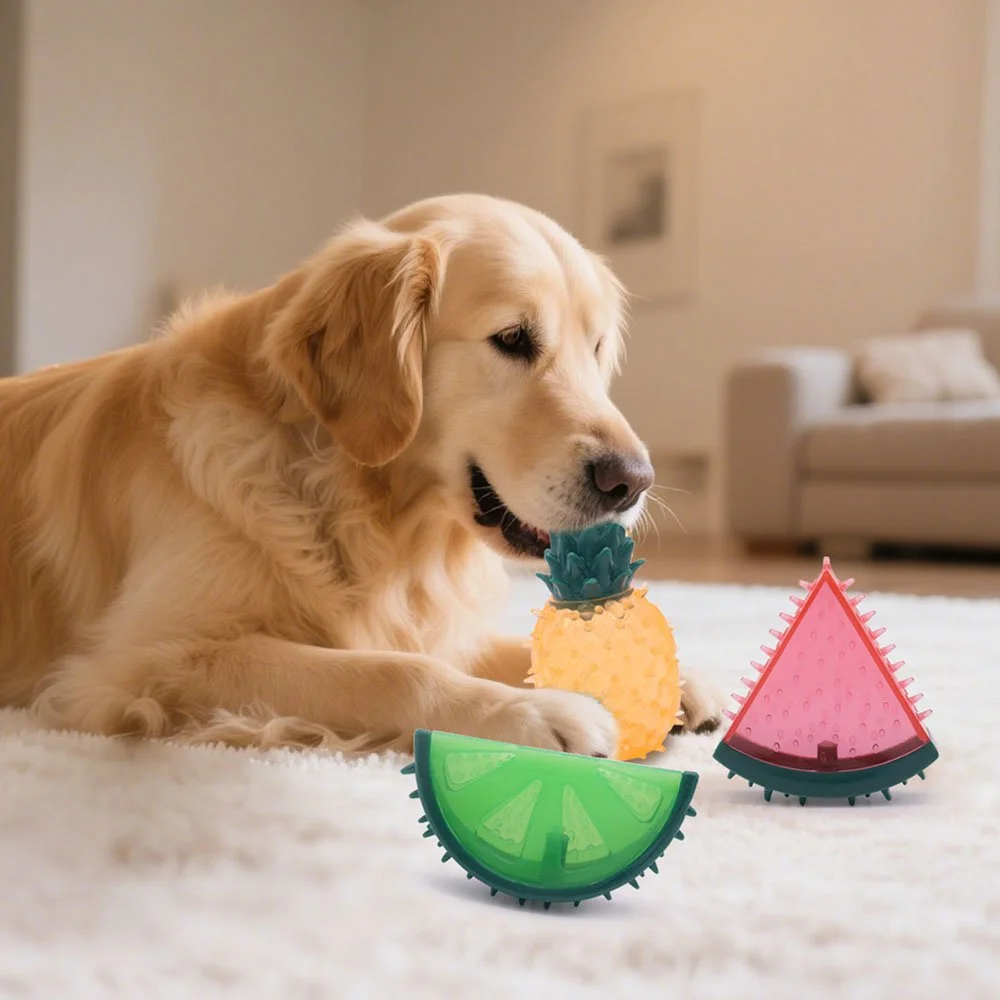 Indestructible Squeaky Fruit Dog Toy