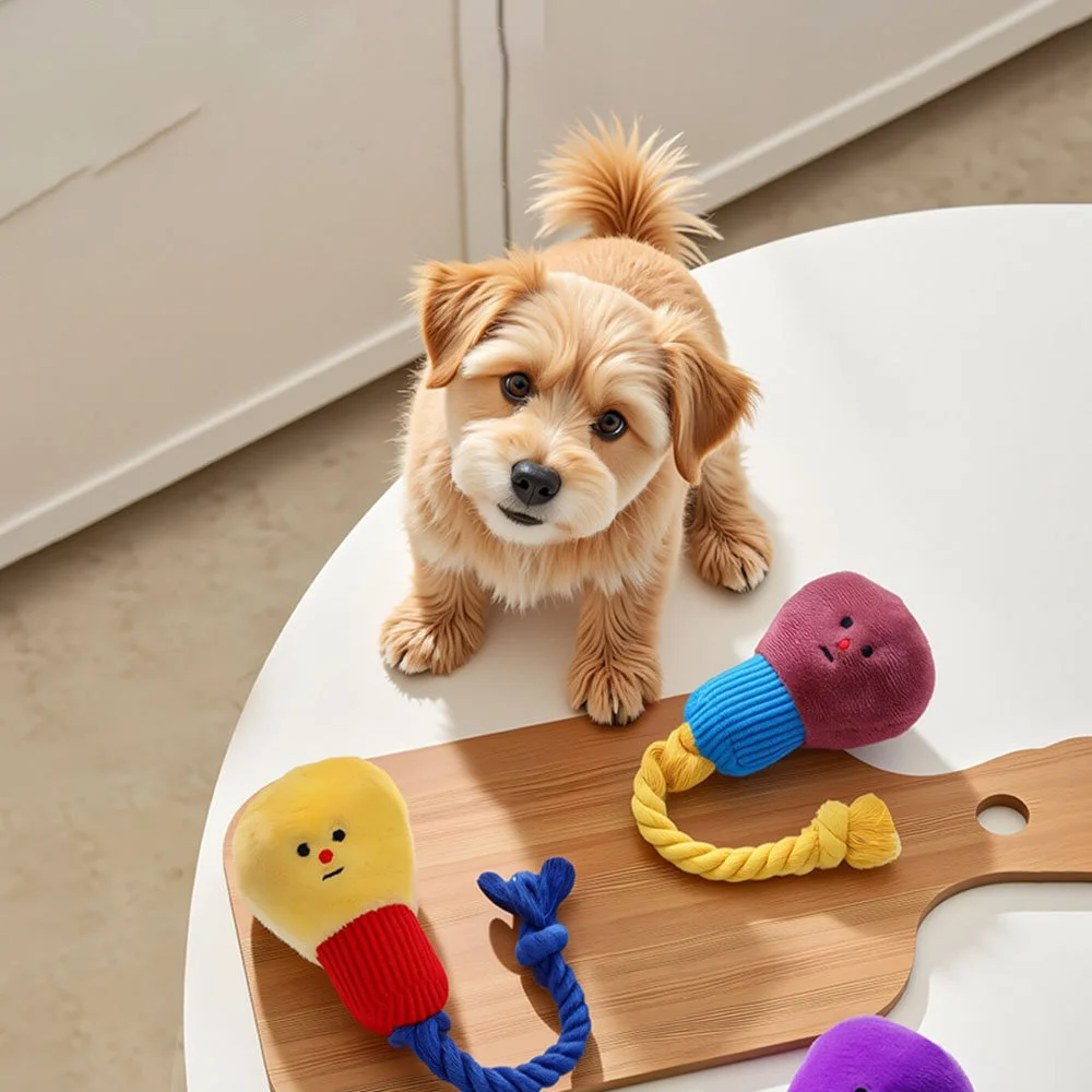 Cute Light Bulb Plush Dog Toy