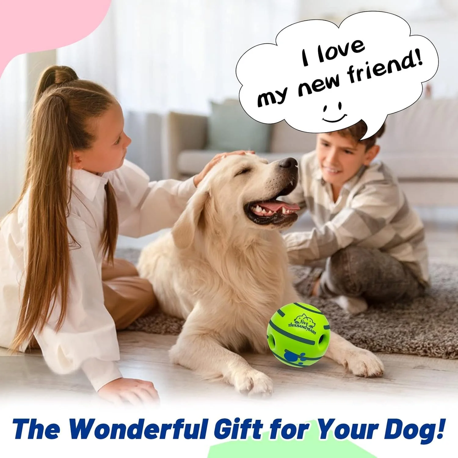 Durable Squeaky Wobble Ball for Dogs - Interactive Chew Toy with Fun Sounds