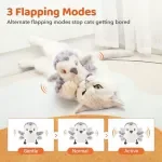 Interactive Flapping Bird Cat Toy with Chirping Sound and USB Charging