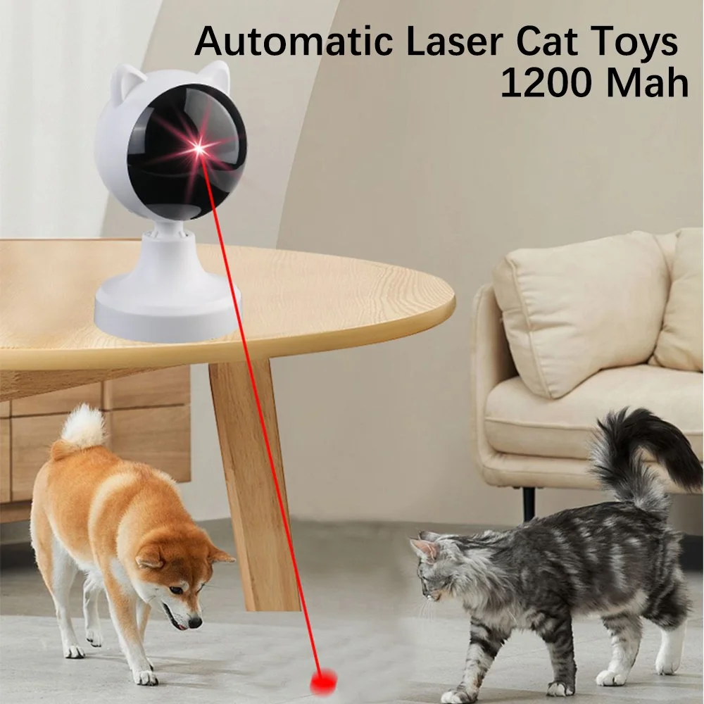 Interactive USB Rechargeable Cat Laser Toy with Fast/Slow Modes