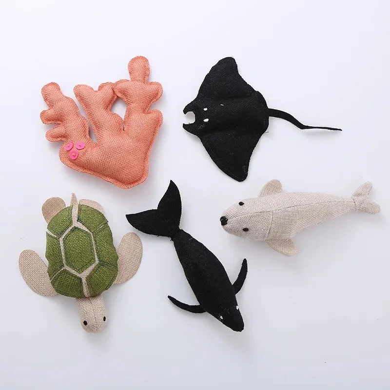 Plush Catnip Marine Animal Toys – Durable Interactive Cat Toys