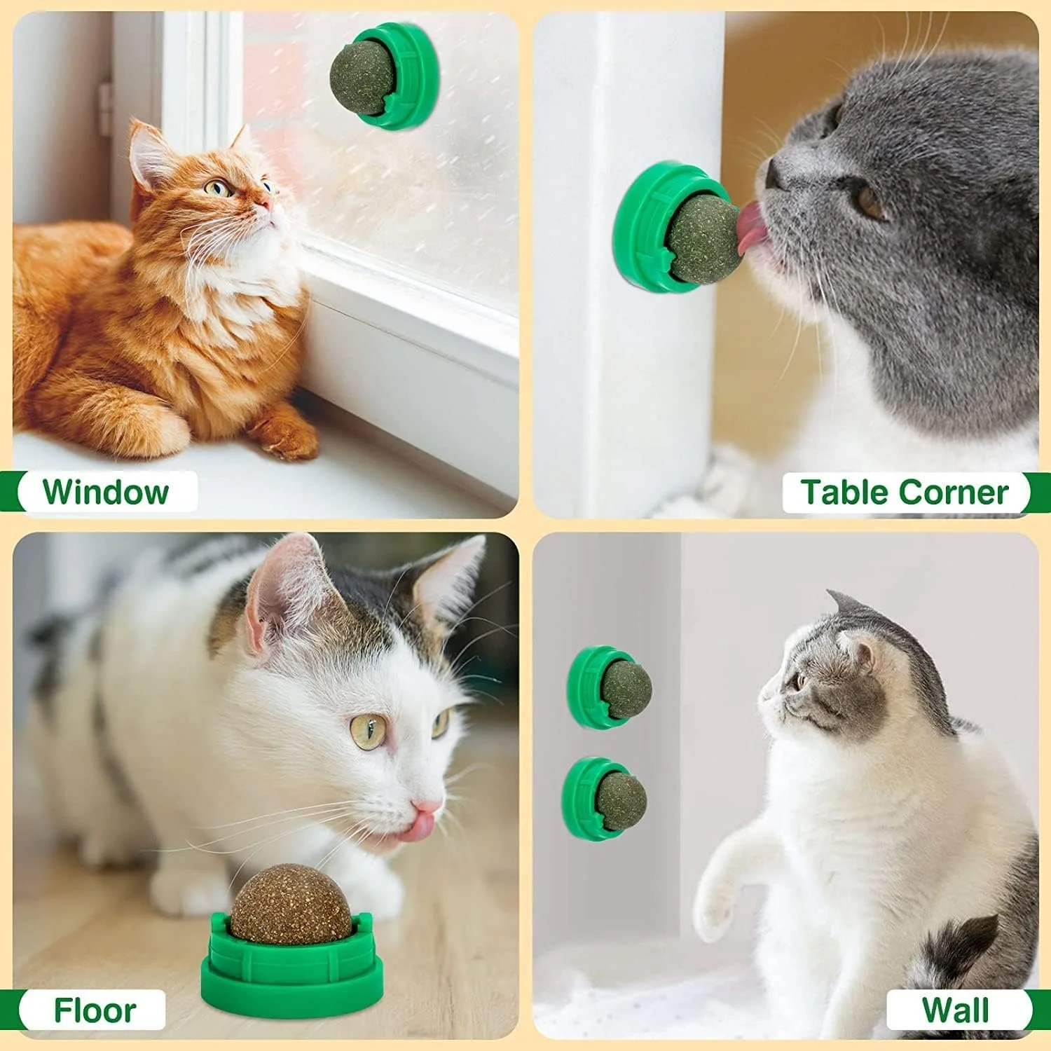 Natural Catnip Wall Ball Toy for Cats