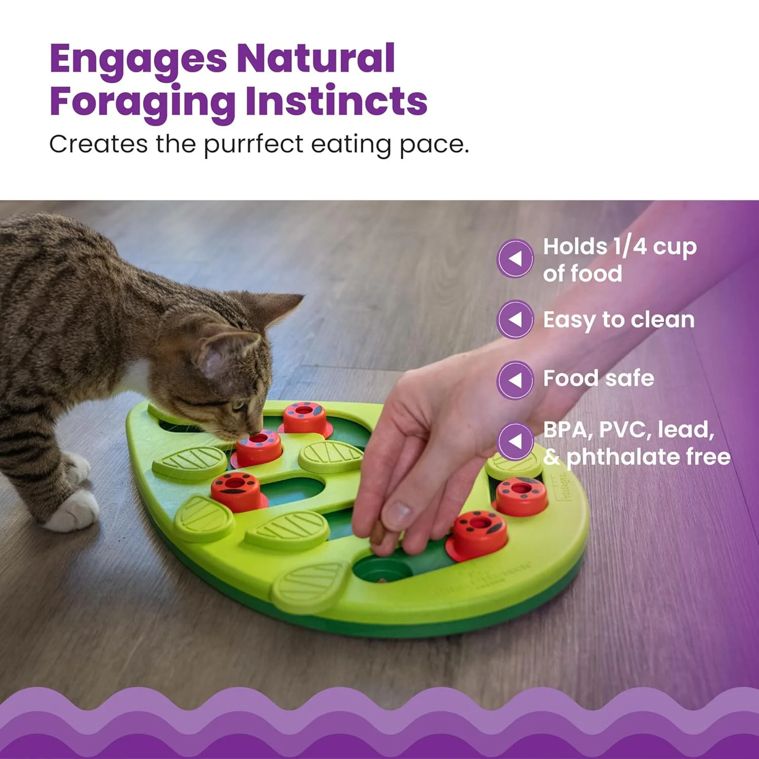 Interactive Cat Puzzle Feeder – Slow Feeder for Cats & Small Dogs – Mentally Stimulating Treat Dispenser