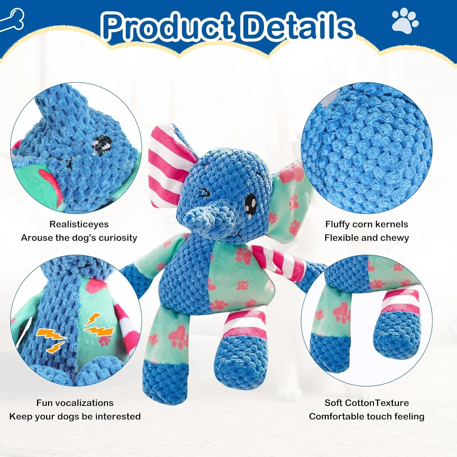Cute Plush Pet Toy for Small Dogs - Squeaky Chew Toy for Puppies