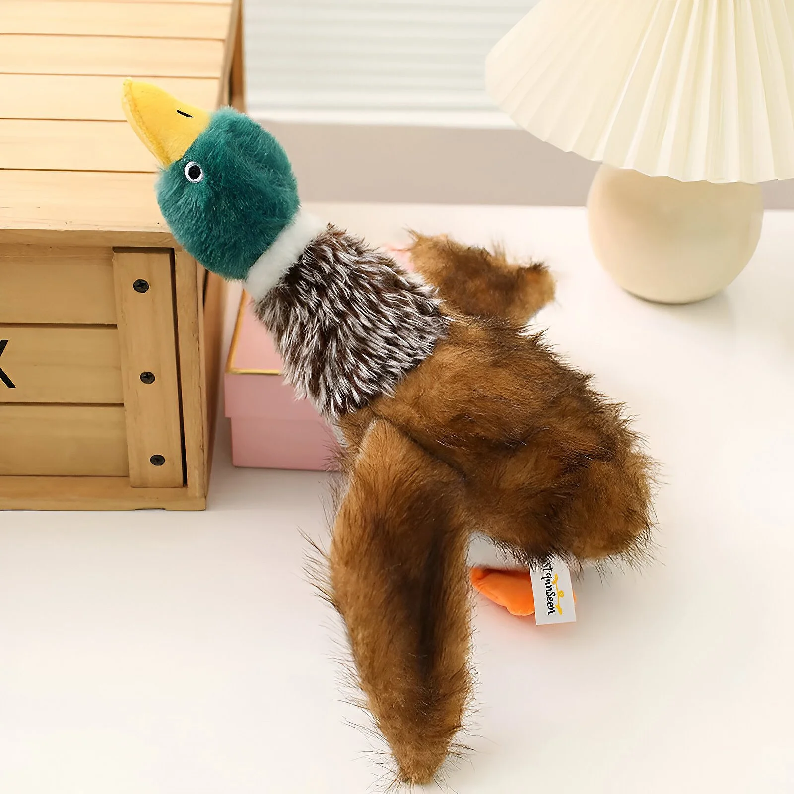 Interactive Duck Plush Toy for Dogs - Squeaky, Bite-Resistant Chew Toy for Clean Teeth