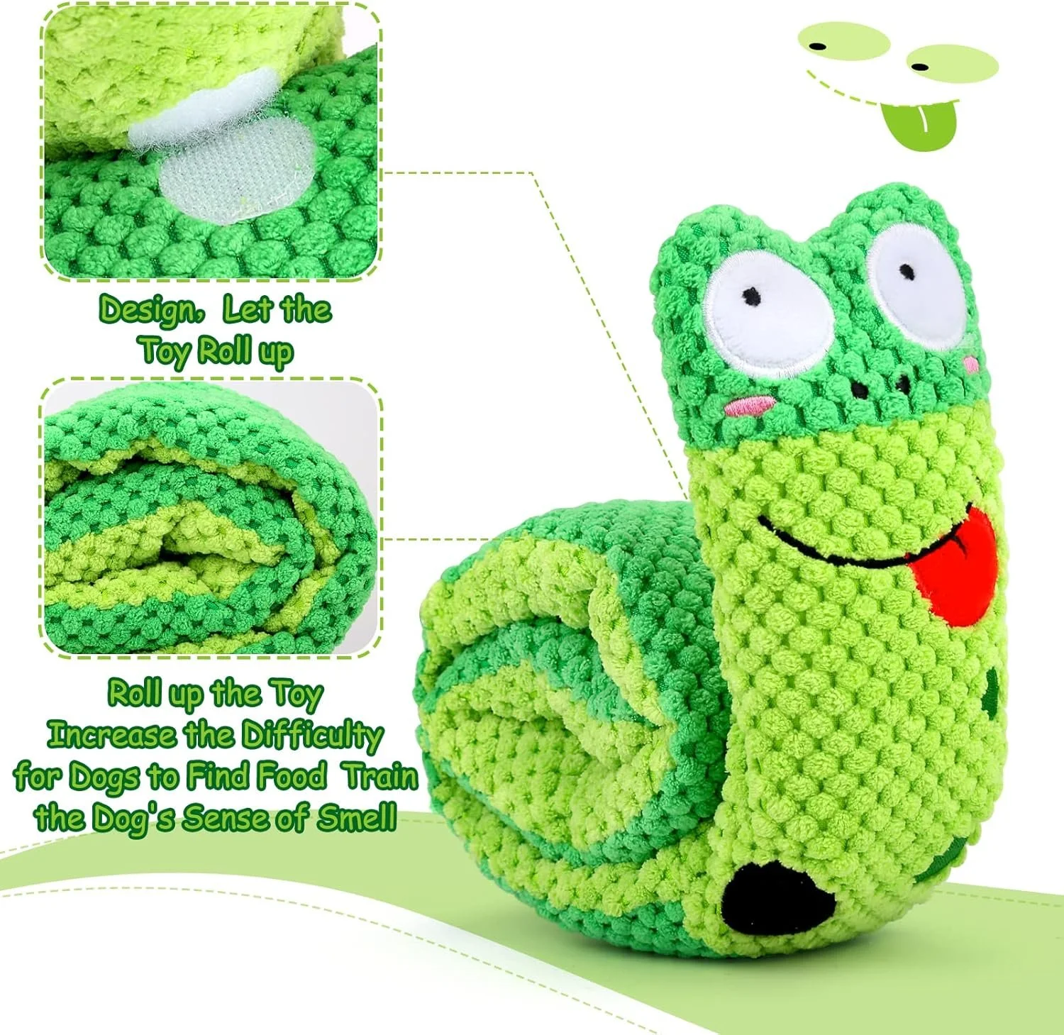 Interactive Dog Puzzle Feeder Toy – Plush Squeak Snail Shape, Foldable, Indestructible
